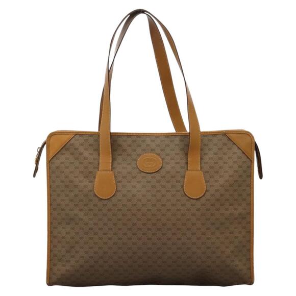 GUCCI Micro GG Supreme Tote Bag Pvc Beige Gold - Picture 2 of 13